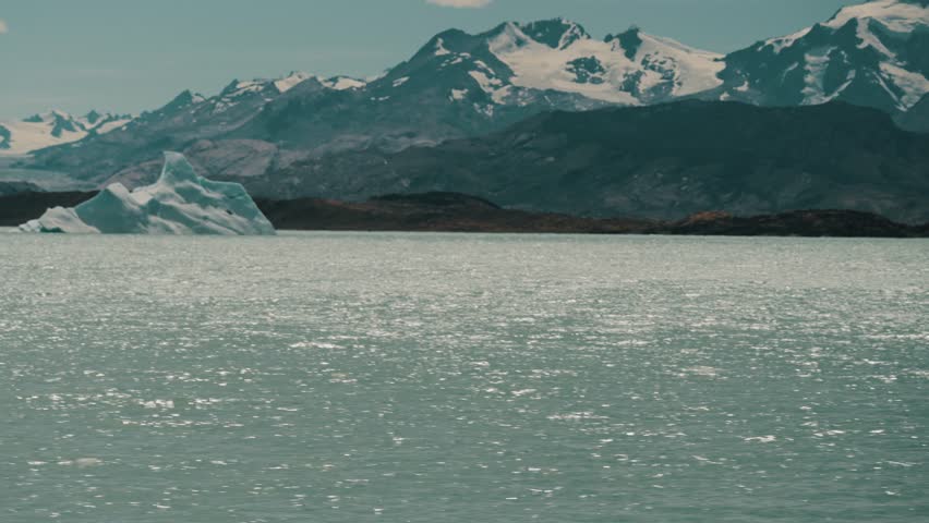Icebergs Floating On Argentino Lake In Santa Cruz, Patagonia, Argentina. wide shot Royalty-Free Stock Footage #3464254041