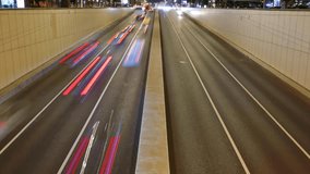 the hustle and bustle of street vehicles in motion with this captivating 4K time-lapse video. Watch as cars, buses, and bikes navigate the city streets in a mesmerizing blur.
