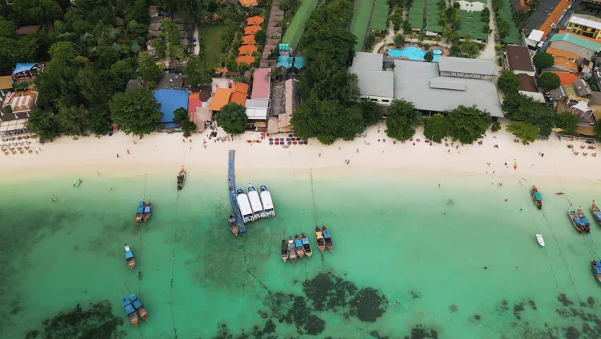 Koh Lipe - an island in Thailand with clear turquoise water and white sand on the beaches. High quality 4k footage Royalty-Free Stock Footage #3464288477