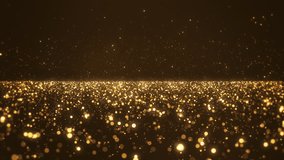 Beautiful Luxury golden magical stardust and sparkling particles space floor, flying though tunnel, for Oscar award ceremony event, Digital Art, Modern background, motion design, Loopable, LED, 4K - Powered by Shutterstock - Get 15% off with code: PIKWIZARD15
