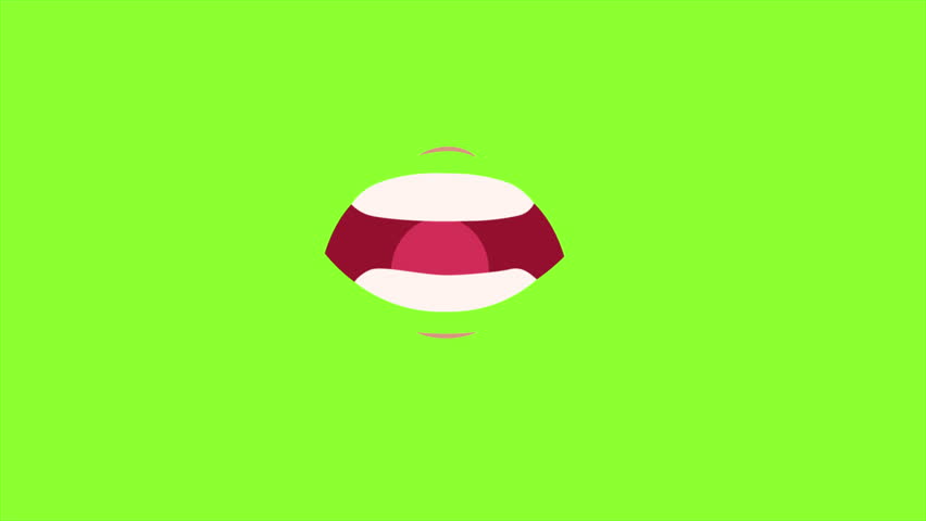 Cartoon Character Mouth Lip Sync On Green Screen 2D Animation