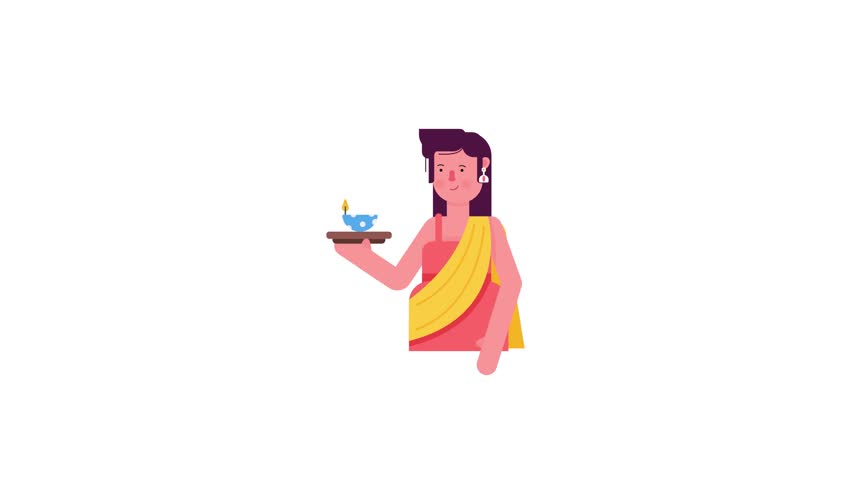 Trendy flat animated icon of diwali celebration 