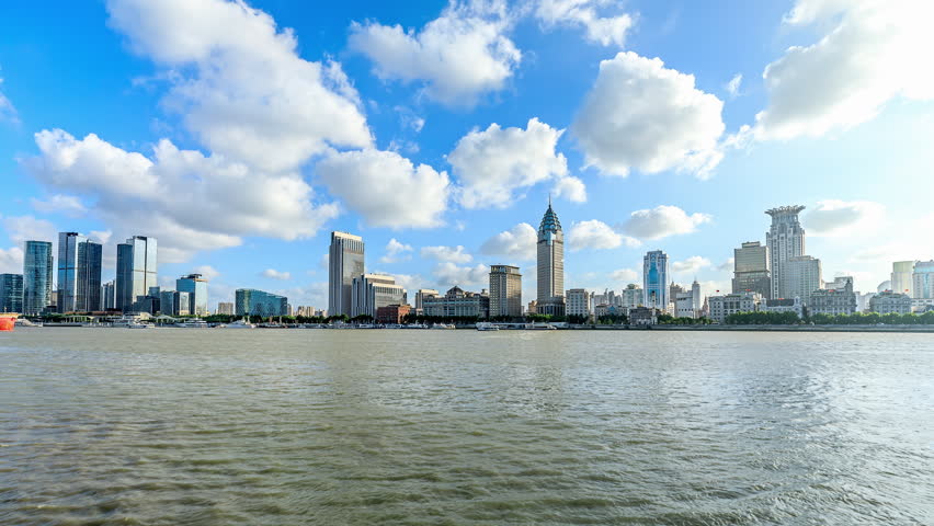 Shanghai city skyline and modern commercial buildings scenery. Famous Bund landmarks in Shanghai. 