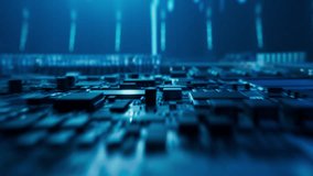 Beautiful 3D Animation of Futuristic Microchip and Lock Symbol Appearing that Represent Cybersecurity and Data Protection in Digital Space. Next Generation Chip for Threat Detection and Neutralization - Powered by Shutterstock - Get 15% off with code: PIKWIZARD15