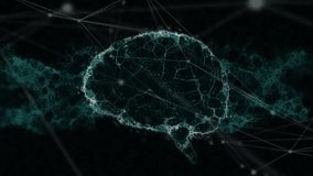 Animation of digital brain over network of connections on black background. Global science, computing and digital interface concept digitally generated video. - Powered by Shutterstock - Get 15% off with code: PIKWIZARD15