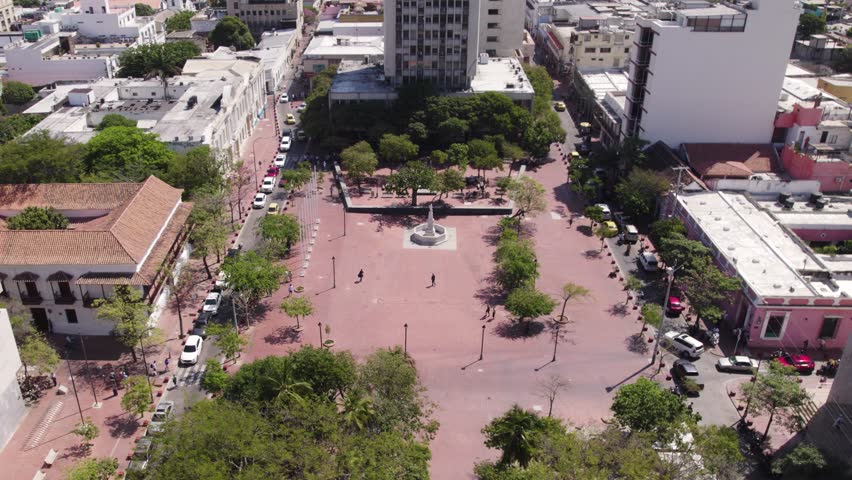 Aerial View of Parque Bolívar, Santa Marta, Colombia
