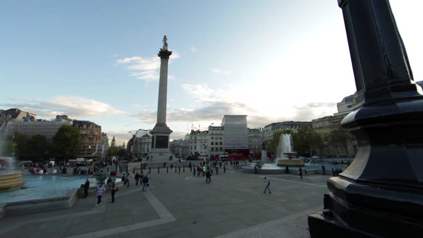 LONDON - OCTOBER 7, 2011: Trafalgar Square panorama in London