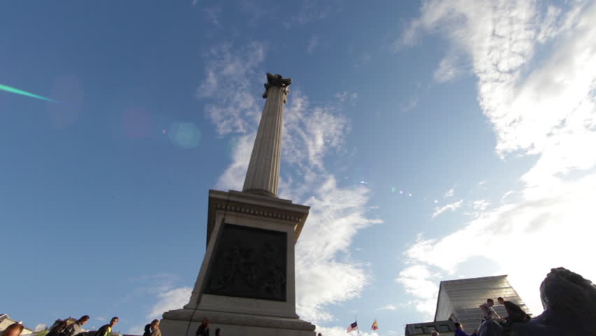 LONDON - OCTOBER 7, 2011: Lord Nelson's monument from its bottom