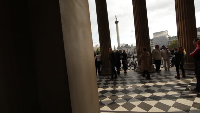 LONDON - OCTOBER 7, 2011: Trafalgar from National Gallery pillars