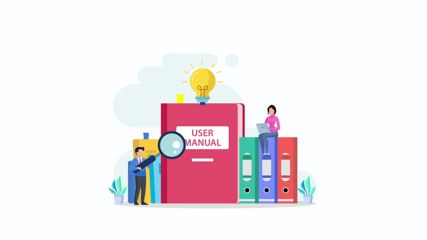 User guide manual, instruction and guidebook vector concept. 2d video animation 4k clip