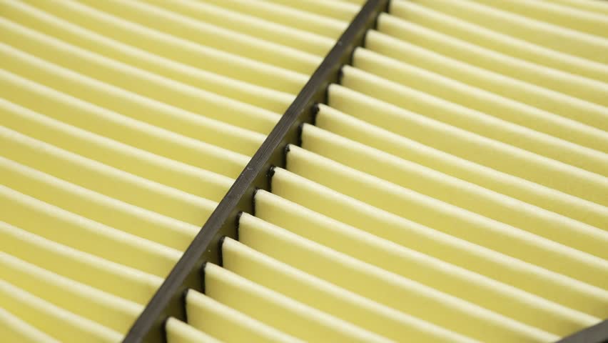 HEPA filter, dust collector deodorizing filter for indoor freshness used for cleaning air pollutant indoor. HVAC system for ventilation and air conditioning air vent grid. Royalty-Free Stock Footage #3465241989