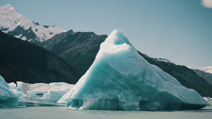 Iceberg On Argentino Lake In Los Glaciares National Park, Santa Cruz, Argentina. closeup shot Royalty-Free Stock Footage #3465329373