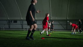 Soccer Workout In Children Sports School, Teens Girls Training And Exercising With Balls - Powered by Shutterstock - Get 15% off with code: PIKWIZARD15