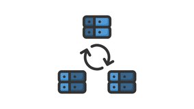 Animated network server with Illustration of server connected and arrow. Ideal for technology articles, website designs, computer, network, internet, database, and presentations on data management - Powered by Shutterstock - Get 15% off with code: PIKWIZARD15