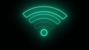 Glowing neon line Wifi wireless internet network symbol icon isolated on transparent background. Wireless networking digital futuristic technology innovation concept. 4K - Powered by Shutterstock - Get 15% off with code: PIKWIZARD15