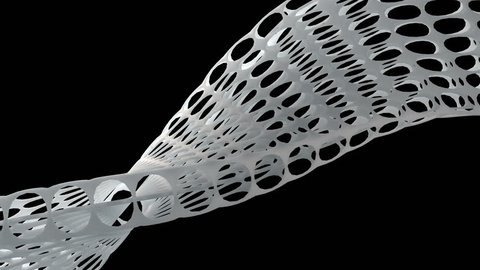 Abstract 3d rendered form. Complex deform structure. Twisted organic form. Loopable rotation.