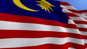 WAVING MALAYSIA NATIONAL FLAG ANIMATION LOOP BACKGROUND Video