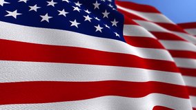 WAVING UNITED STATES OF AMERICA FLAG ANIMATION LOOP BACKGROUND Video