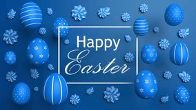 Blue Modern Easter Holiday Video Background