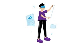 motion graphic virtual reality technology, 4k animation of people calculating mathematical formulas, futuristic, flat design style - Powered by Shutterstock - Get 15% off with code: PIKWIZARD15