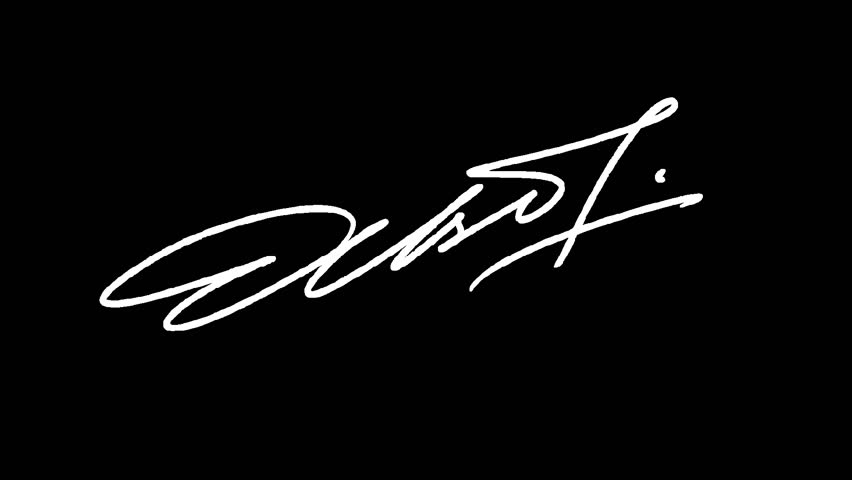 Signatures starting with letters E and subsequent letters cannot be deciphered. The video is animated frame by frame with alpha channel. Good to use for video material or graphic explainers.
