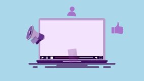 Email marketing, Mobile marketing and Digital marketing strategy on Laptop notification. 2D Animation - Powered by Shutterstock - Get 15% off with code: PIKWIZARD15