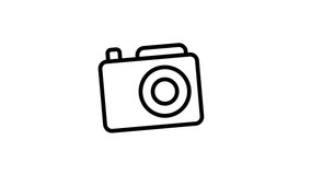 Camera animated icon suitable for photography websites, logo design, tech blogs, and social media posts. Great for graphic design projects.