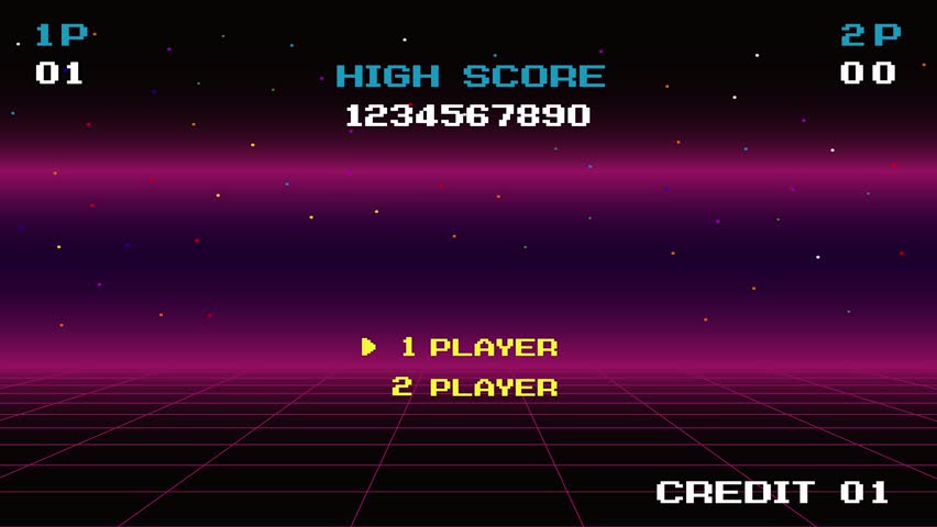 LEVEL UP.  1 player. Synthwave wireframe net. pixel art .8 bit game. retro game. for game assets .Retro Futurism Sci-Fi Background. glowing neon grid. and stars. - Powered by Shutterstock - Get 15% off with code: PIKWIZARD15