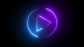 Video, audio neon play button icon animation. glowing play button animation. Press to play. Start button sign video. Music play button icon animation in glowing neon circle and press icon animation. - Powered by Shutterstock - Get 15% off with code: PIKWIZARD15