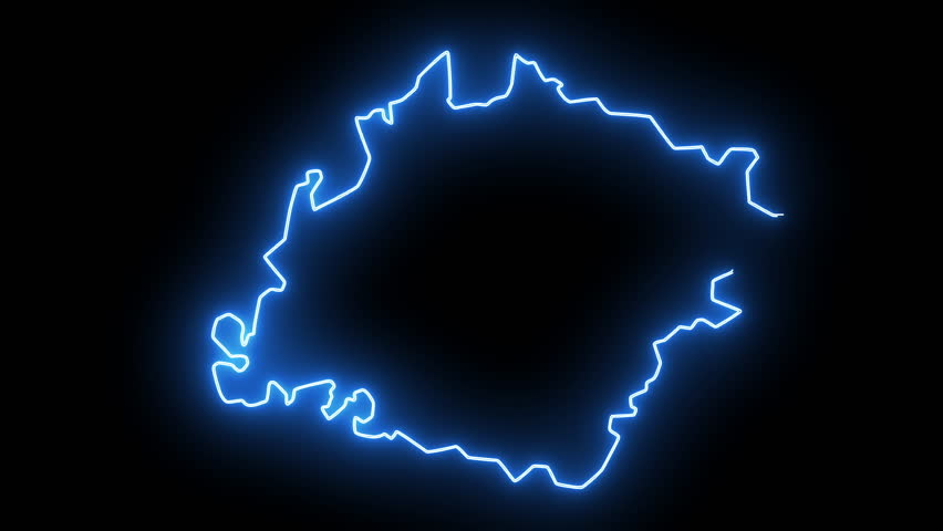 ibb map of yemen with glowing neon effect Royalty-Free Stock Footage #3466476535