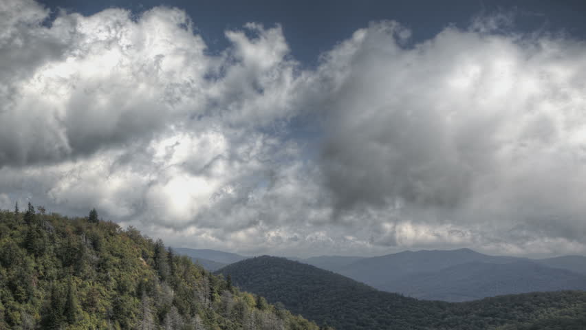 HDR Time lapse Blue Ridge Parkway Mountains at East Fork Overlook
