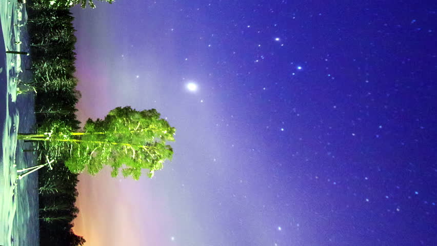 Vertical video. Line from the stars. Time Lapse