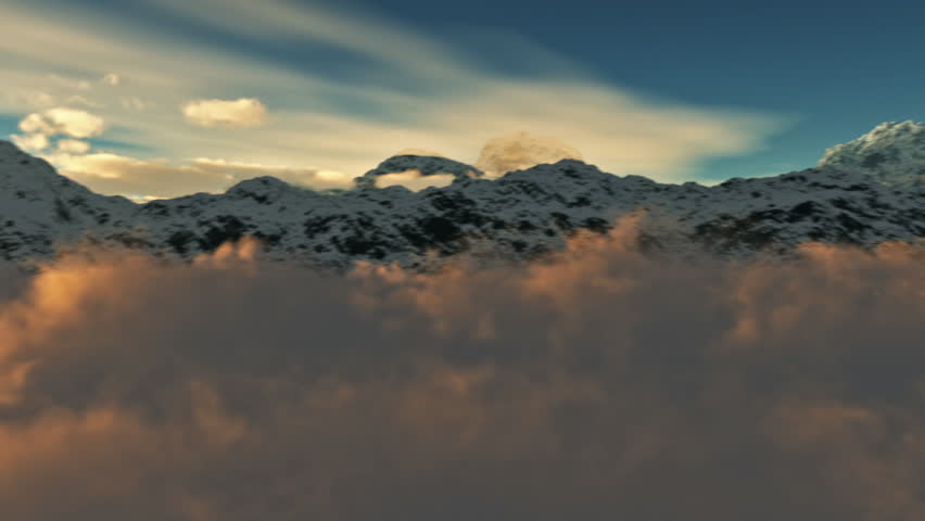 HD Animation of an aerial over the mountains.