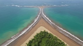 Beautiful drone video of the famous beach Punta Uvita from Costa Rica