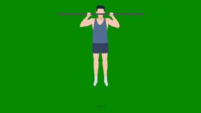 Cartoon exercise workouts top Resolution green screen animation 4k , The video element of on a green screen background, Ultra High Definition, 4k video, on a green screen background.