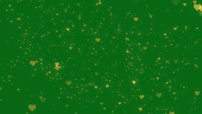 Heart Symbol Floating On Green Screen Background, Valentine Love Romance Background Glowing Glitter Particle, Glitter Heart Particle Love And Romance On Green Screen Background. Abstract Heart Glitter - Powered by Shutterstock - Get 15% off with code: PIKWIZARD15