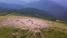Mount Hoverla is the highest mountain in Ukraine and part of the Carpathian Mountains. Landscape video. Nature video. 4K, 3840*2160, high bit rate, UHD