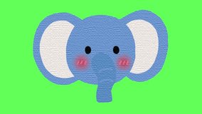 baby Elephant vector animation green screen background, Elephant green screen , elephant animation. 