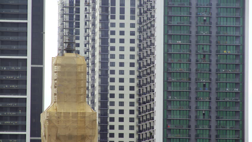 Miami, FL, USA - March 23, 2024: Miami Freedom Tower repair 2024 HDR video
