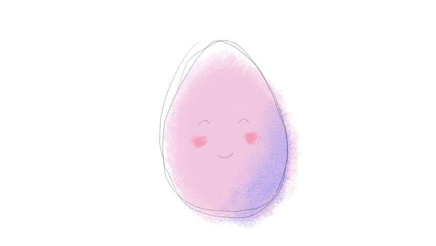 Cartoon 2d animation easter egg loop pastel colors