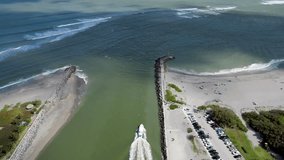 4k drone footage over the Jupiter Inlet in Florida, USA