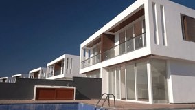 Beachfront villas showcase modern design, infinity pools, high-end finishes for affluent lifestyles in tropical locale - Powered by Shutterstock - Get 15% off with code: PIKWIZARD15