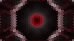 Red white Hexagon tunnel circular flying animation Abstract sparkling animated background. Infinitely looped animation led circles dots display stage backlights floods  hex cell shapes effect lights - Powered by Shutterstock - Get 15% off with code: PIKWIZARD15