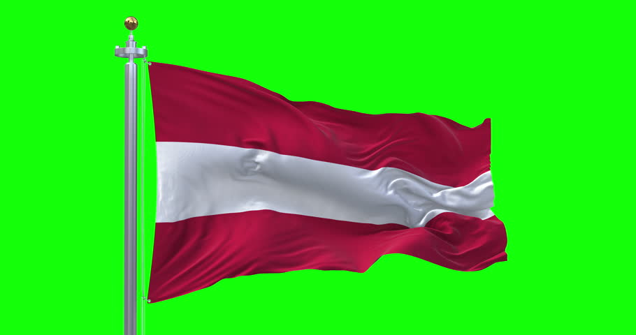 Austria Flag. 4K 3D Realistic Waving Flag with Green Screen (Perfect Loop)