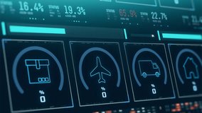 Shipment performance analysis dashboard, concept for logistics company, shipping tracking from shipment to delivery,  (3d render) - Powered by Shutterstock - Get 15% off with code: PIKWIZARD15