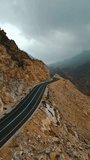 ash shafa mountains in taif saudi arabia mountain roads drone areal video