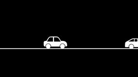 Cute car driving icon, Traffic road with car driving animation. simple car riding animation.