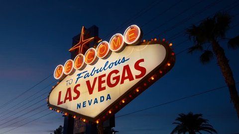 High quality video of welcome to fabulous Las Vegas Sign at night in 4K
