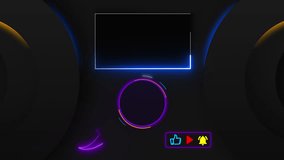 Blue and purple neon end screen. Subscribe button and outro for gaming and video channels - Powered by Shutterstock - Get 15% off with code: PIKWIZARD15