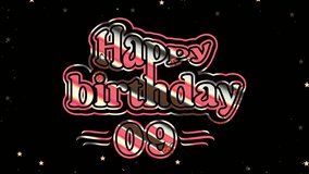 Happy Birth Day Organized, 9 Years Celebration , effect Color Pure logo Videos